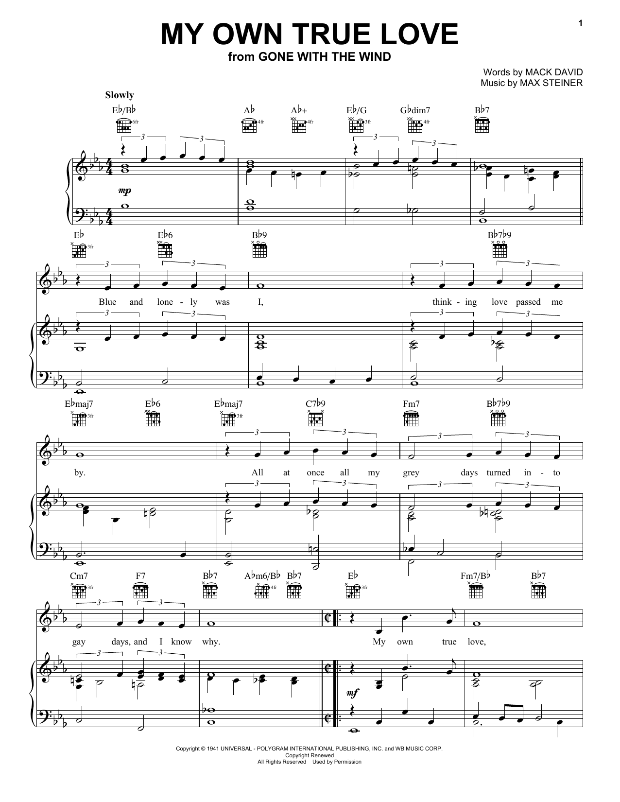 Product gallery: Page 1 of 1 My Own True Love, Max Steiner