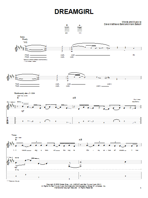 Product gallery: Page 1 of 1 Dreamgirl, Dave Matthews Band