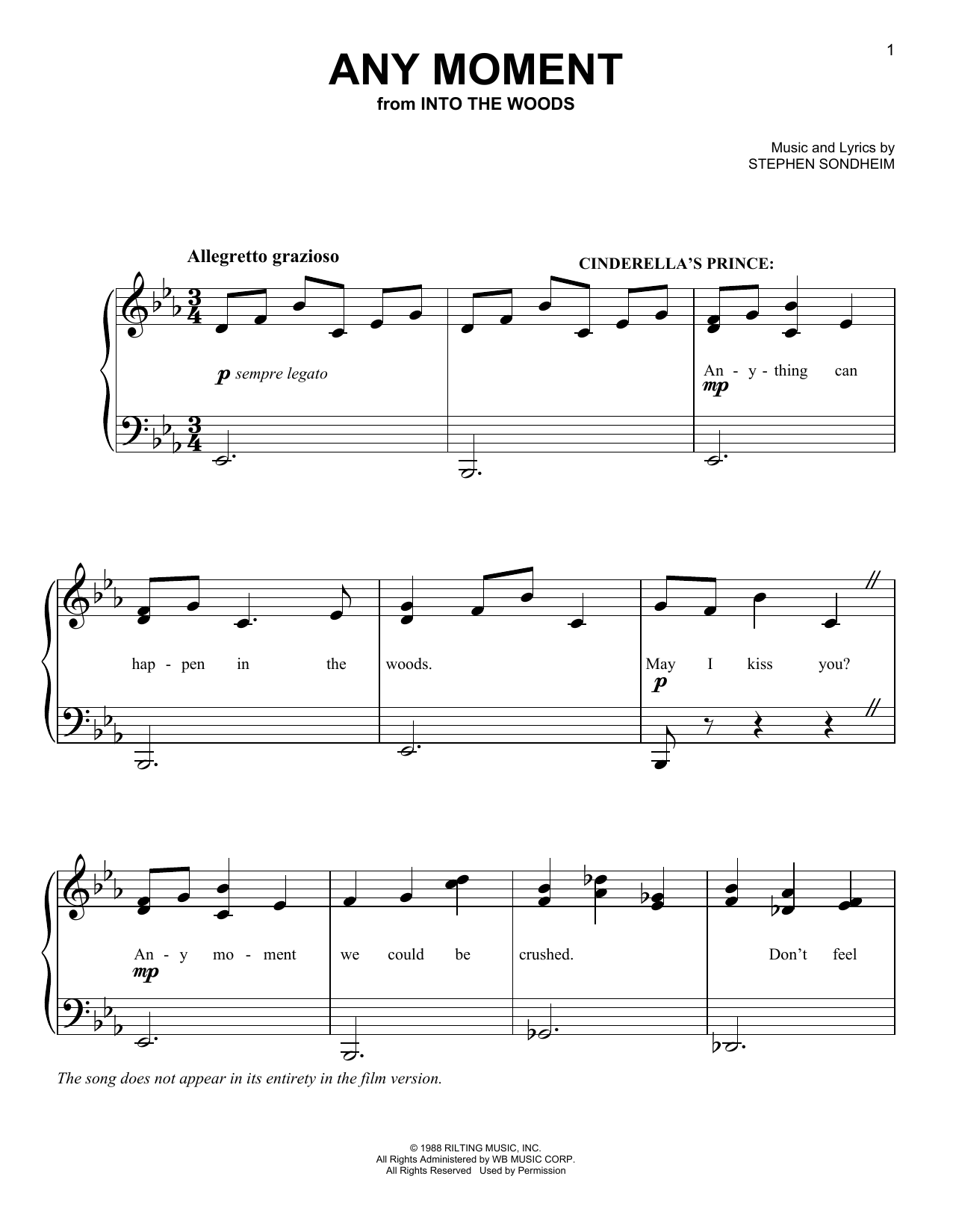 Produktbild zu: Any Moment - Part I (from Into The Woods)
