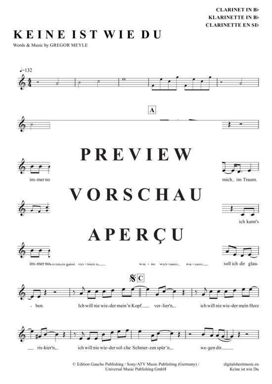 Product gallery: Page 2 of 4 Keine Ist Wie Du , Meyle, Gregor, Clarinet in B-flat