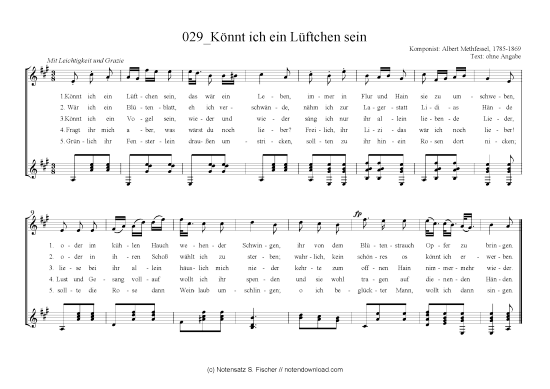 Product picture to: Könnt ich ein Lüftchen sein Albert Methfessel, 1785-1869 