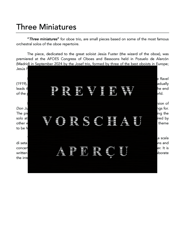 Product gallery: Page 4 of 11 Three Miniatures, , (woodwind trio 2x oboe and cor anglais)