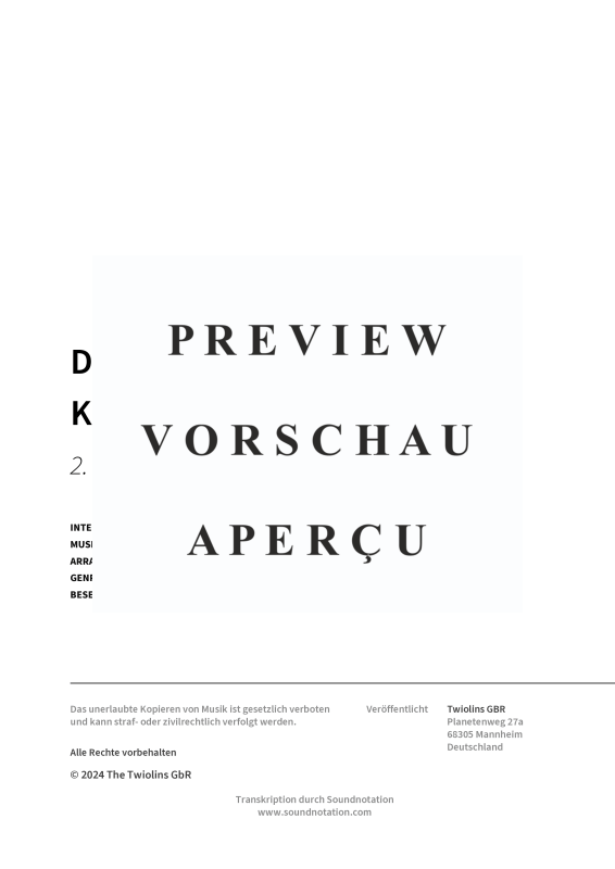 Produktgalerie: Seite 3 von 5 Die vier Jahreszeiten, Konzert Nr. 2 - Der Sommer - 2. Adagio, The Twiolins, (Duett Violine + Viola)