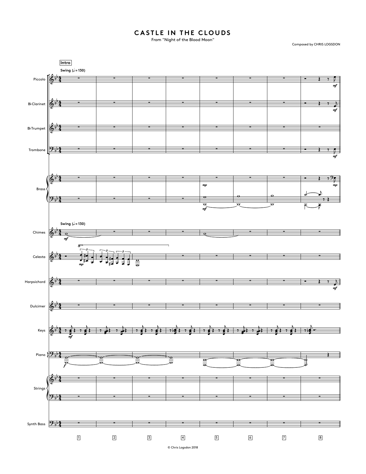 Produktbild zu: Castle In The Clouds (from Night of the Blood Moon) - Full Score