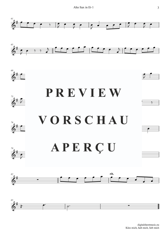 Produktgalerie: Seite 9 von 11 Küss Mich, Halt Mich, Lieb Mich, Egli, Beatrice, (Saxophon Trio AAA(T) + Klavier)