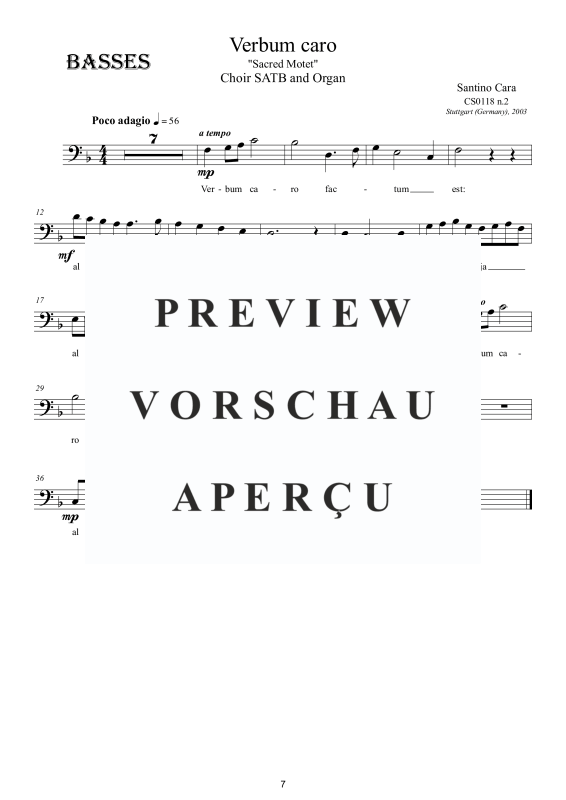 Produktgalerie: Seite 8 von 8 Verbum caro - Motette, , Gemischter Chor und Orgel