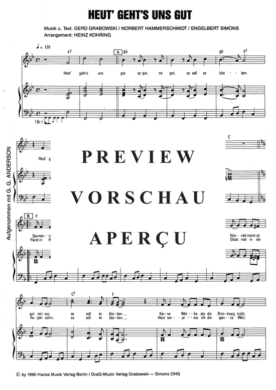 Produktgalerie: Seite 4 von 4 Heut geht's uns gut, Anderson, 	G.G., Klavier und Gesang