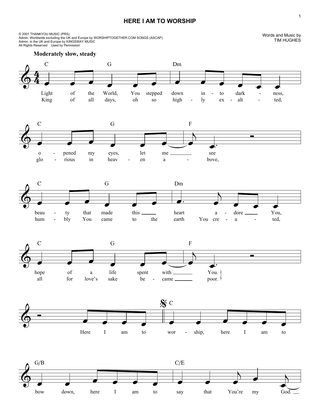 Produktgalerie: Seite 1 von 1 Here I Am To Worship (Light Of The World), Tim Hughes