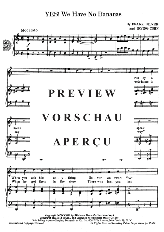 Produktgalerie: Seite 4 von 8 Yes we have no Bananas , Goodmann, Benny, Klavier und Gesang