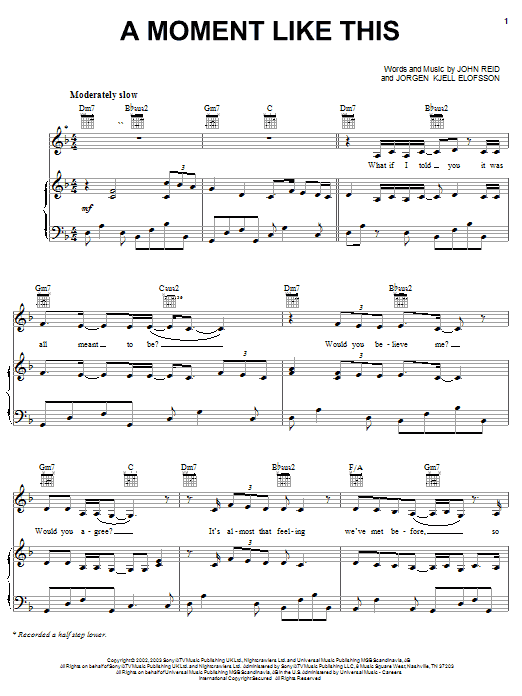 Produktgalerie: Seite 1 von 1 A Moment Like This, Kelly Clarkson, Gesang, Gitarre, Klavier