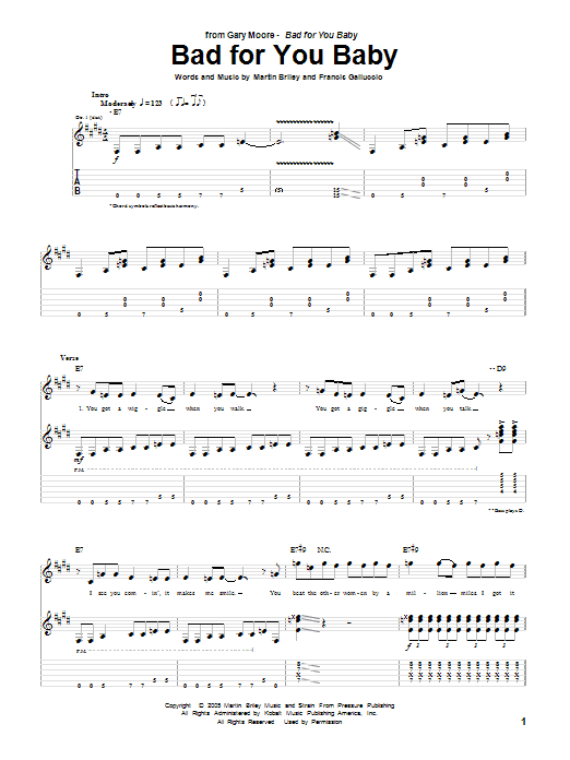 Product gallery: Page 1 of 1 Bad For You Baby, Gary Moore