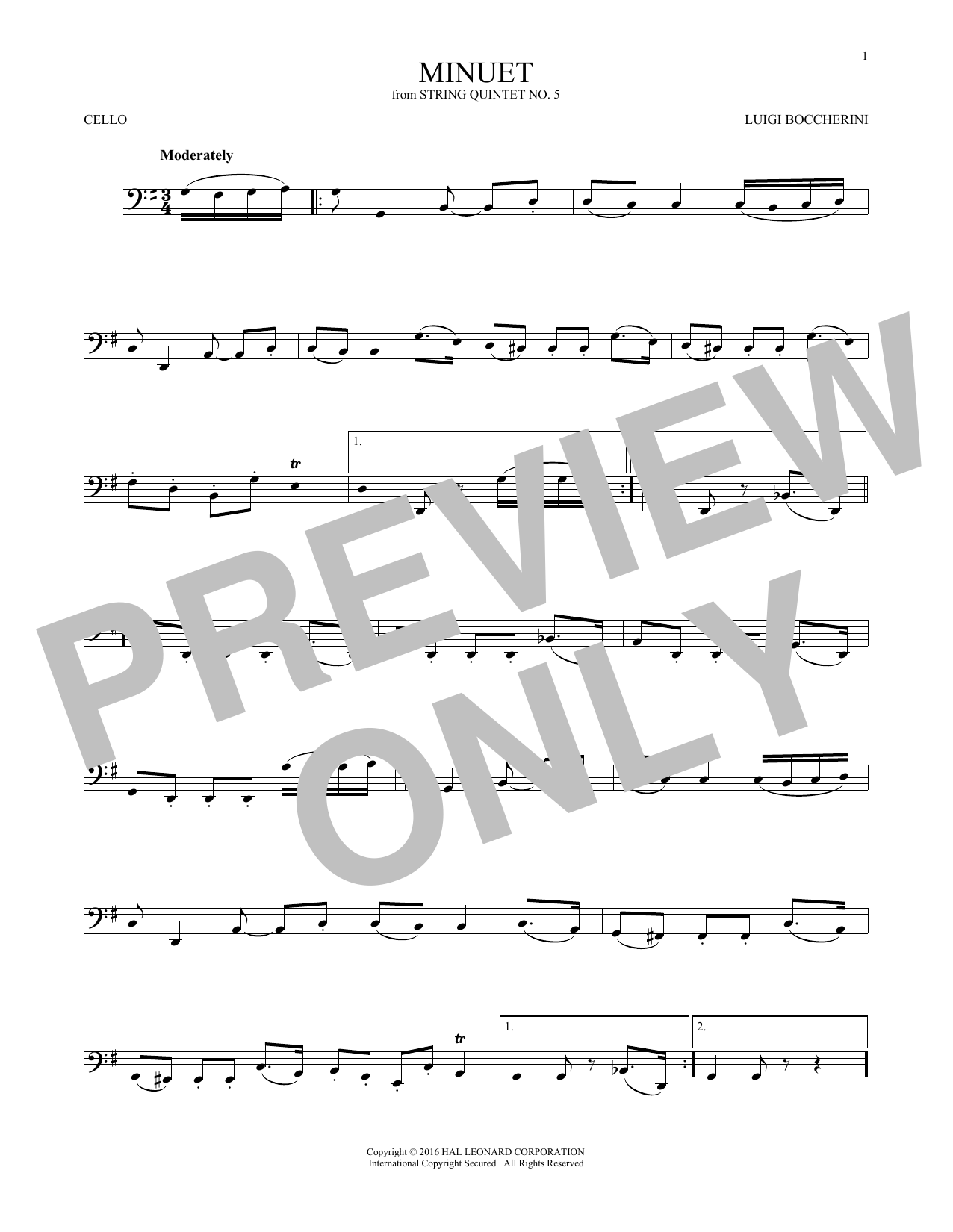 Produktgalerie: Seite 1 von 1 Minuet, Luigi Boccherini, Violoncello