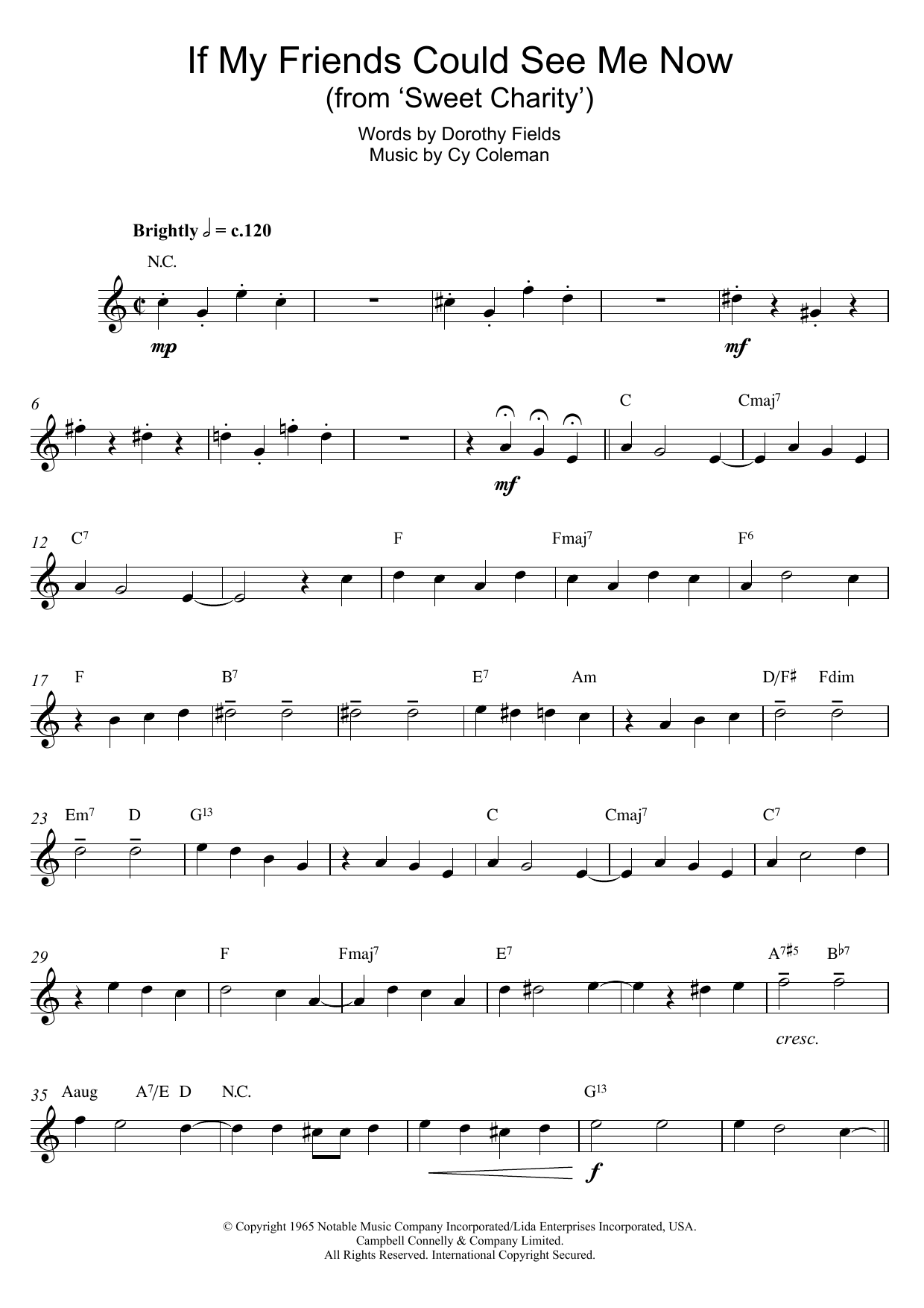 Product gallery: Page 1 of 1 If My Friends Could See Me Now (from Sweet Charity), Cy Coleman