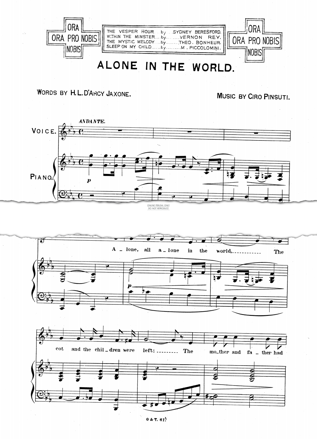 Produktgalerie: Seite 1 von 1 Alone In The World, Ciro Pinsuti, Gesang, Klavier