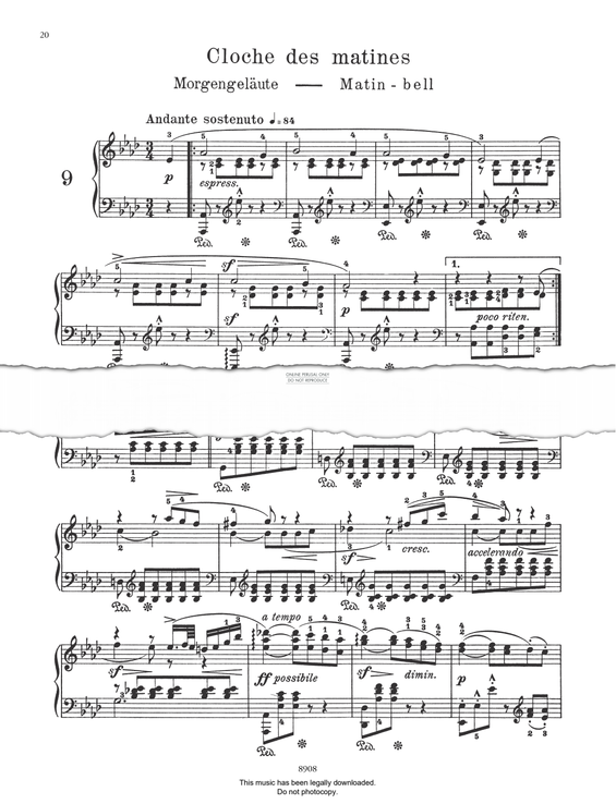 Produktbild zu: Cloche des matines (Op. 109 No. 9)