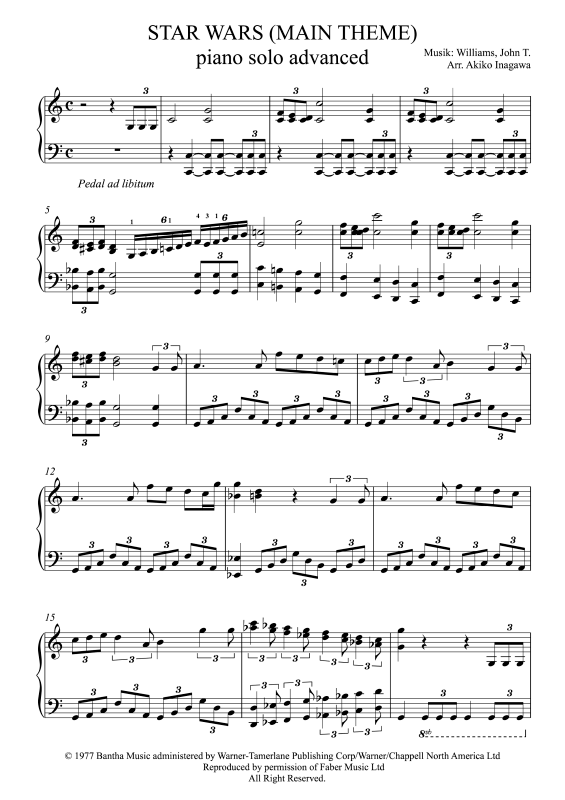 Produktgalerie: Seite 1 von 4 Star Wars - Main Theme, Inagawa, Akiko, Klavier Solo - Advanced in C