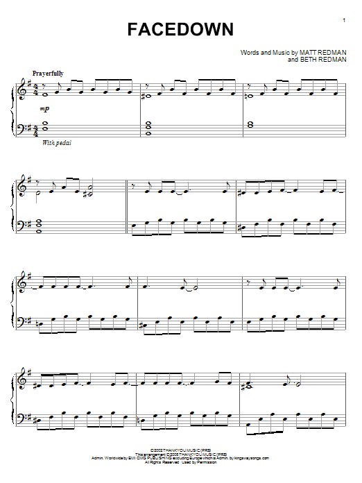 Product gallery: Page 1 of 1 Facedown, Matt Redman