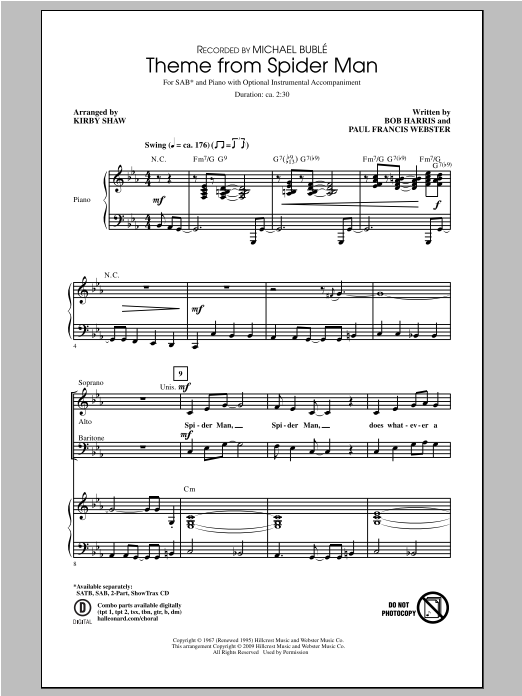 Produktbild zu: Theme From Spider-Man (arr. Kirby Shaw)