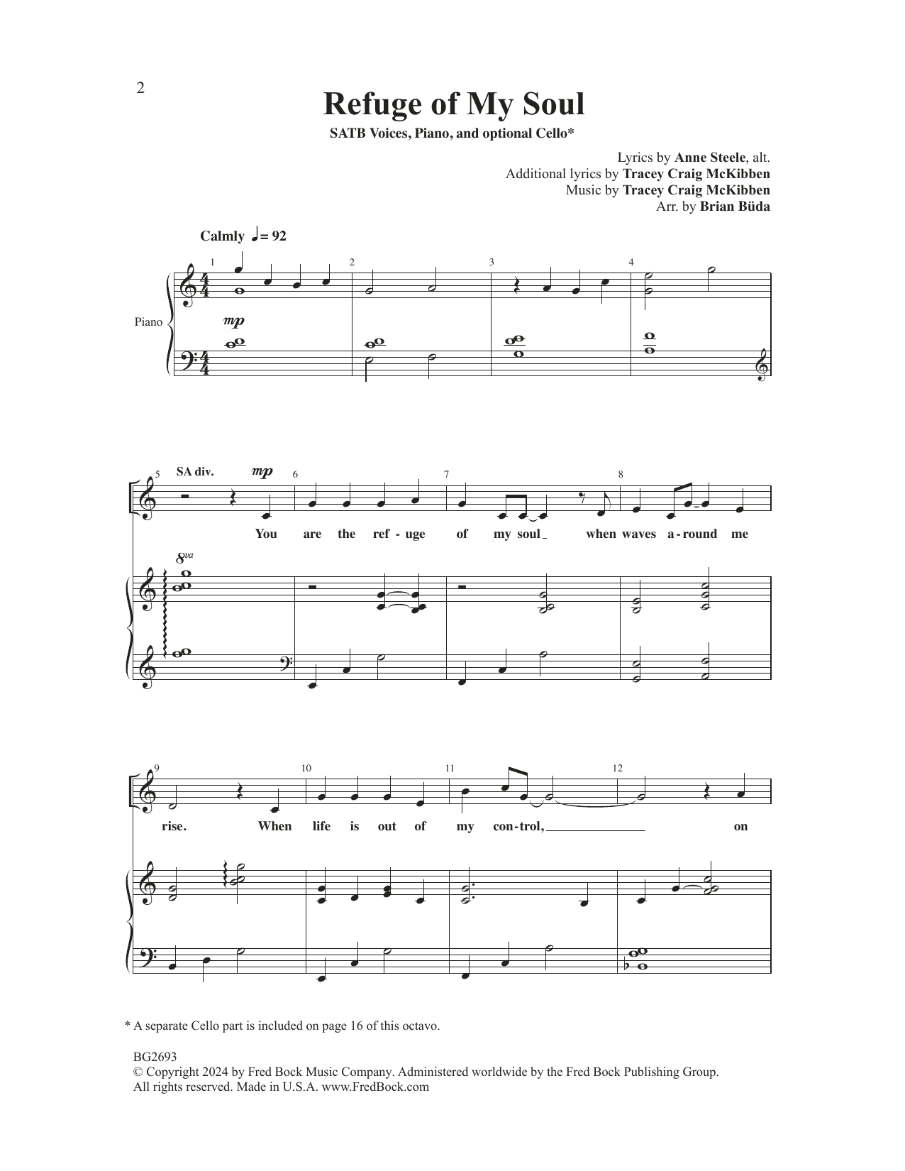 Produktbild zu:  Refuge Of My Soul (arr. Brian Büda) - Tracey Craig McKibben