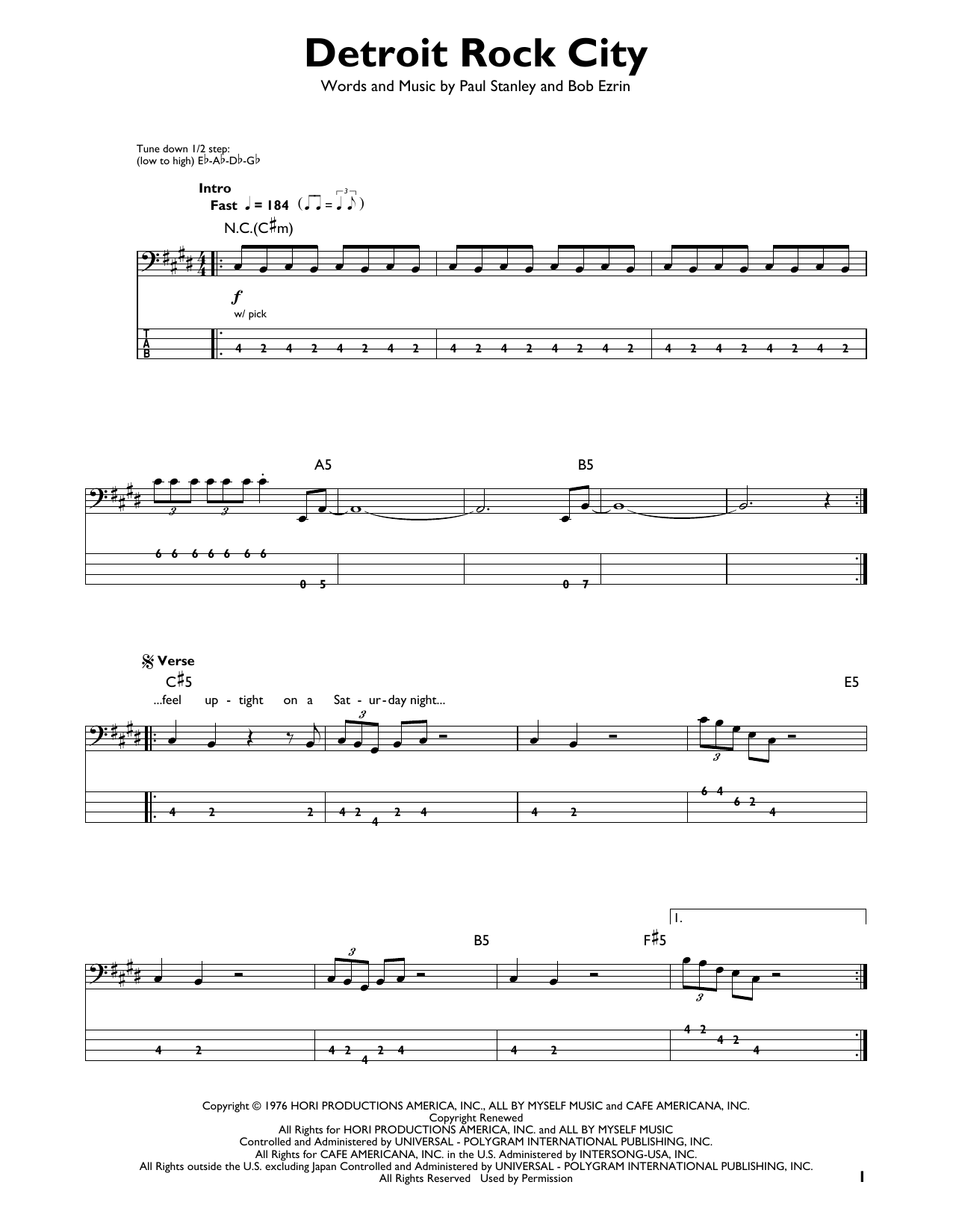 Produktgalerie: Seite 1 von 1 Detroit Rock City, KISS, E-Bass, Gitarre