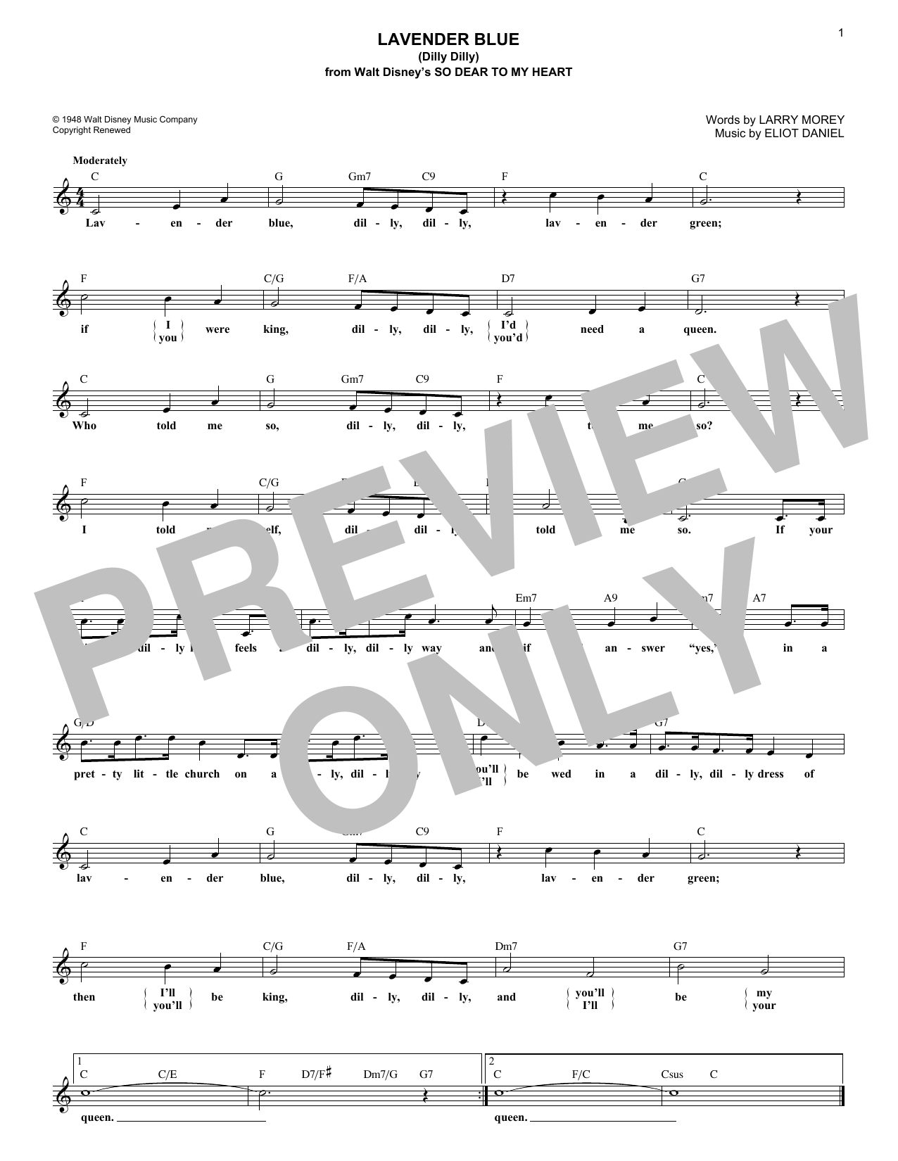 Produktbild zu: Lavender Blue (Dilly Dilly) (from So Dear To My Heart)