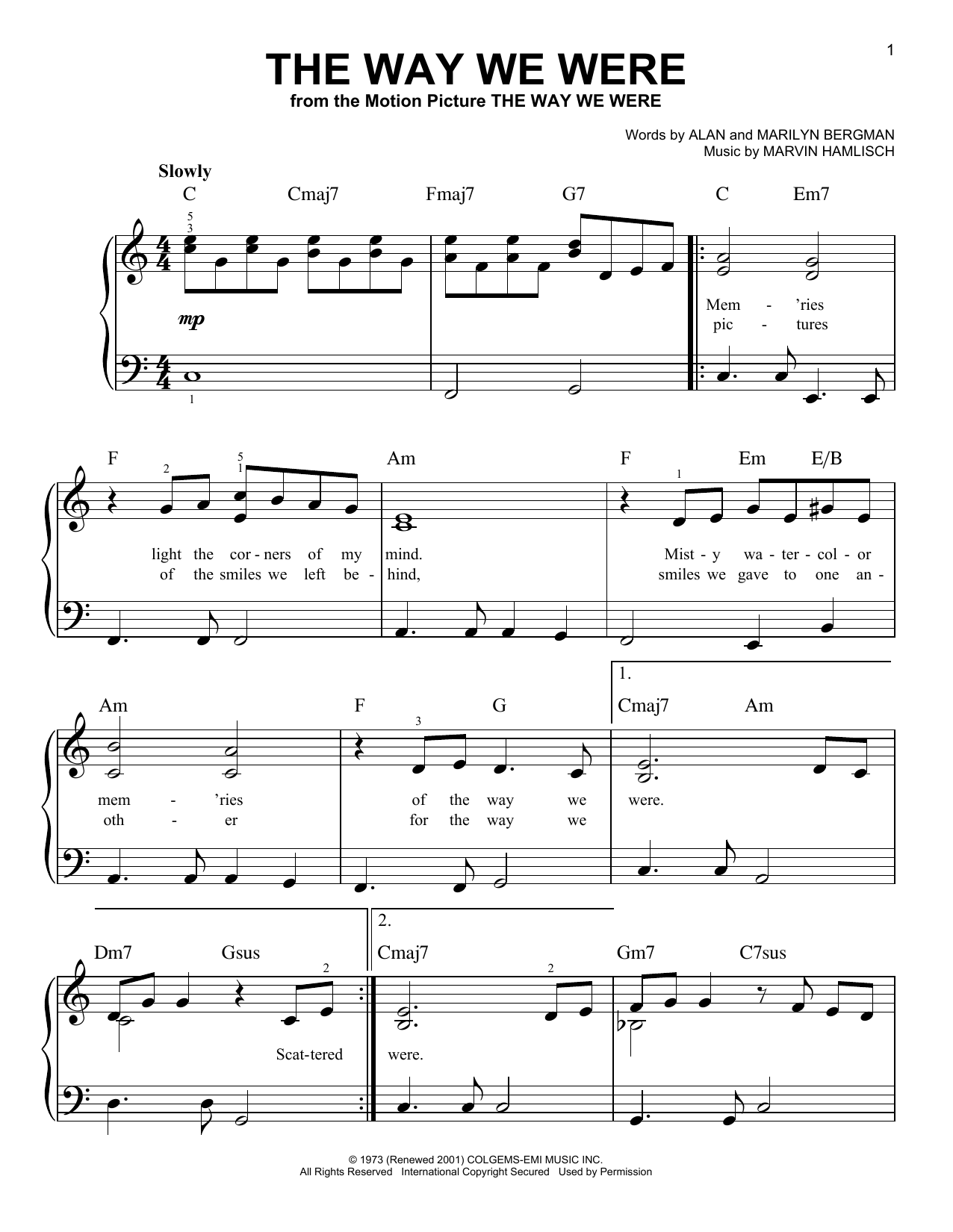 Produktgalerie: Seite 1 von 1 The Way We Were, Barbra Streisand, Klavier