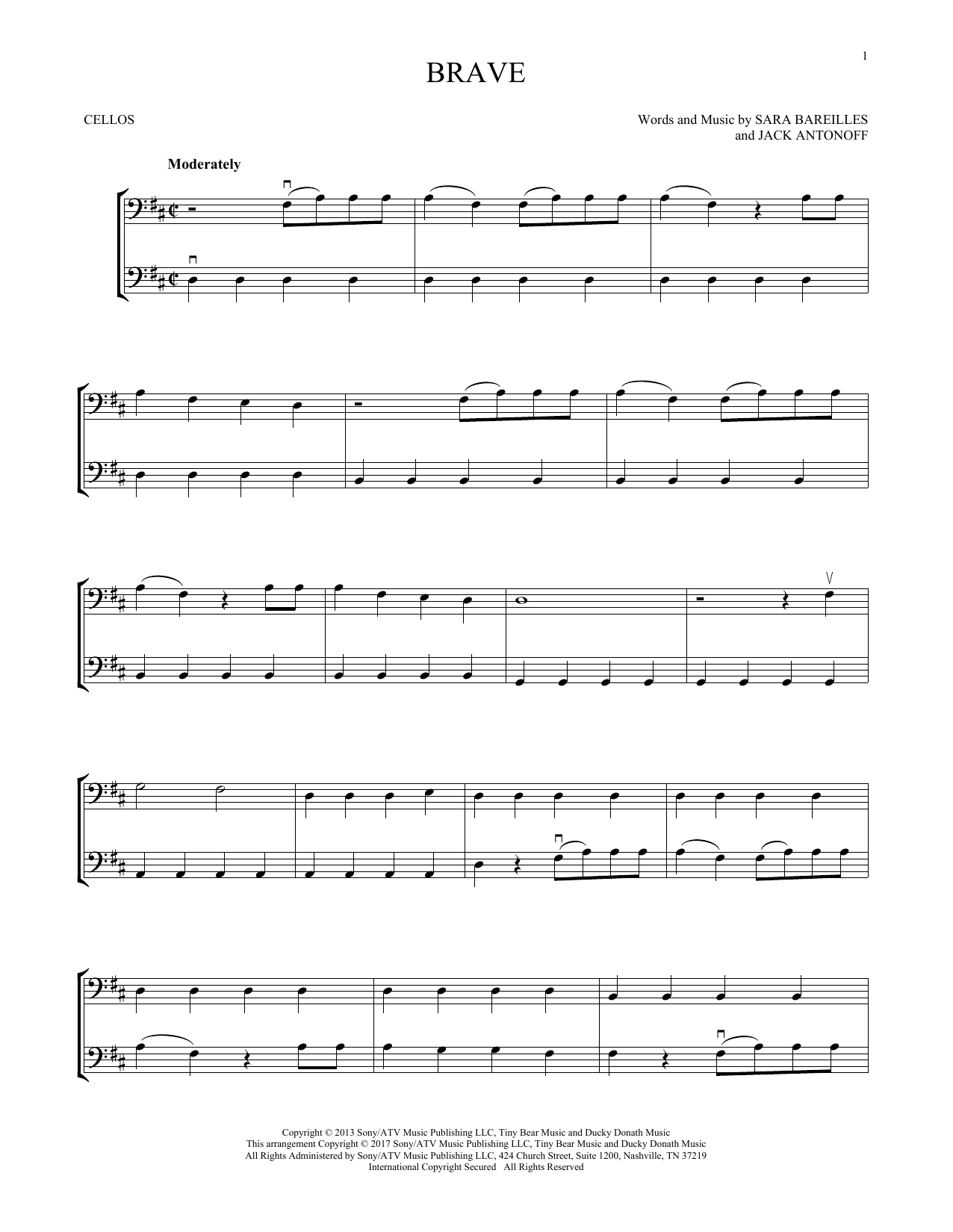 Produktgalerie: Seite 1 von 1 Brave, Sara Bareilles, Violoncello