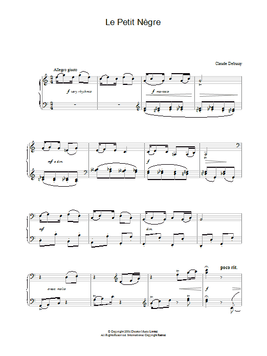 Product gallery: Page 1 of 1 Le Petit NÈgre, Claude Debussy
