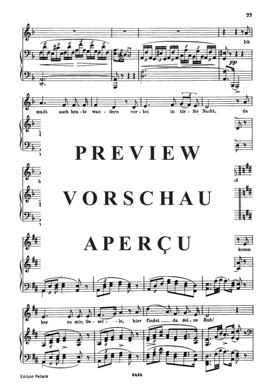 gallery: Der Lindenbaum D.911-5 in D-Dur (Winterreise) , ,  (Gesang tief + Klavier)