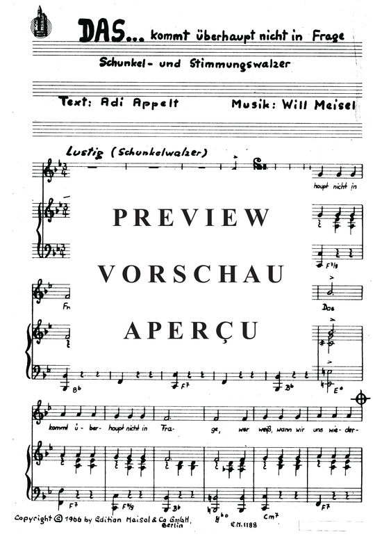 Produktgalerie: Seite 3 von 3 Das kommt überhaupt nicht in Frage, , Klavier und Gesang