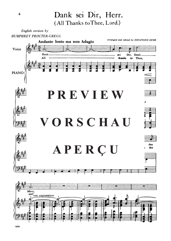 gallery: Dank sei dir, Herr, , Alto Solo and Piano