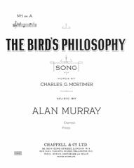 cover: The Bird's Philosophy, Alan Murray