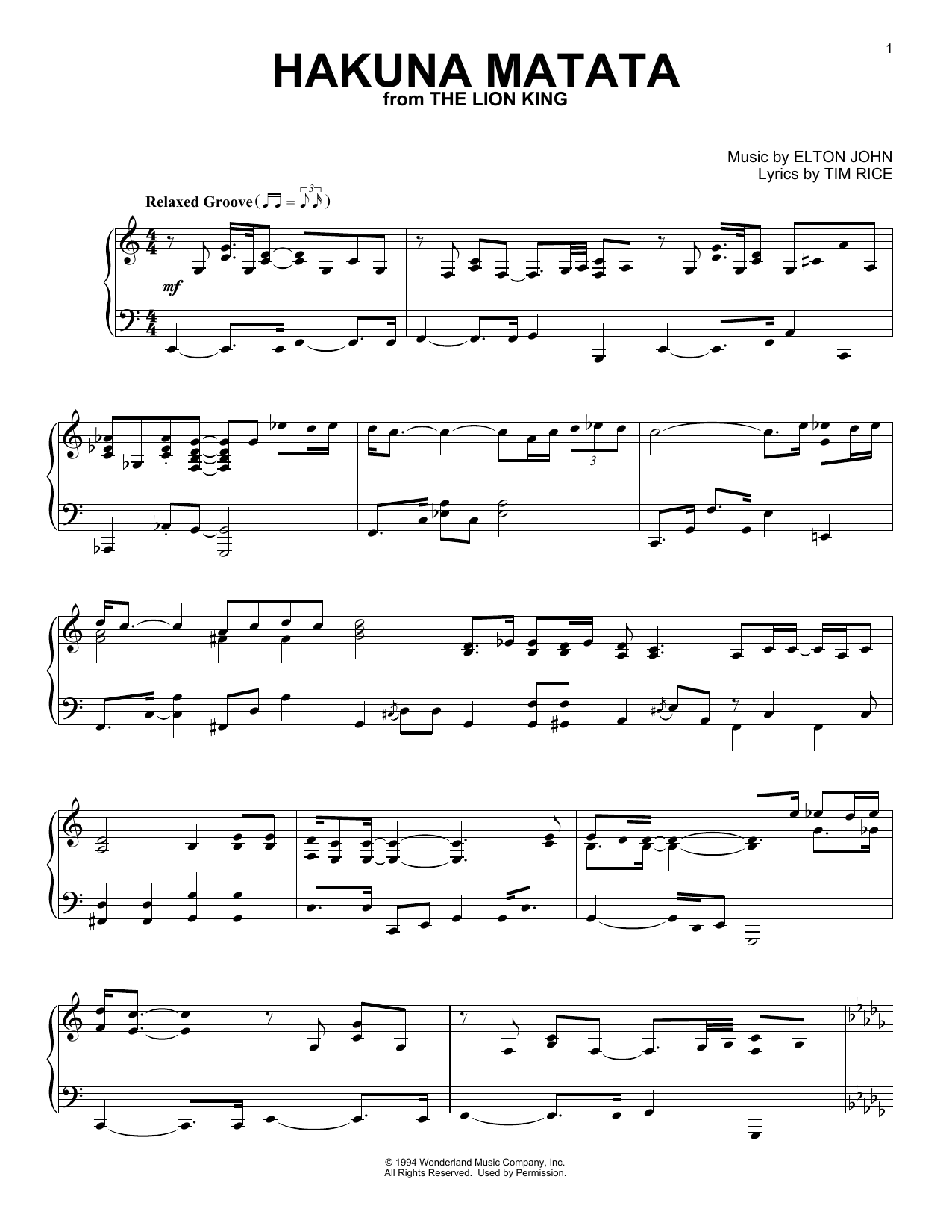Produktbild zu: Hakuna Matata (from The Lion King)