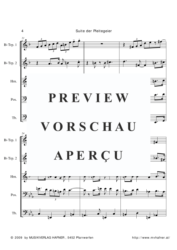 Produktgalerie: Seite 9 von 11 Suite der Pleitegeier, , (Blechbläser Quintett)