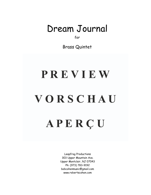 Produktgalerie: Seite 5 von 11 Dream Journal, , (Blechbläser Quintett)