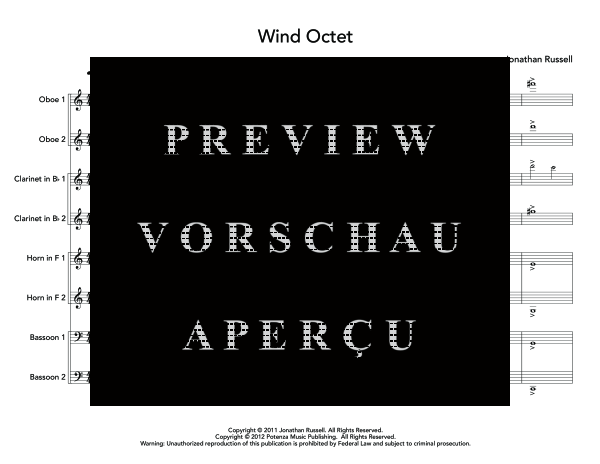 Produktgalerie: Seite 5 von 11 Wind Octet, , (Holzbläser Ensemble 2x Oboe, 2x Klarinette, 2x Horn und Fagott)