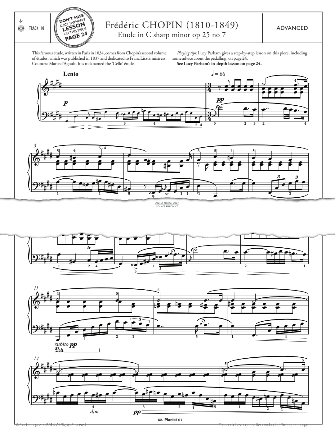 Product gallery: Page 1 of 1 Etude in C sharp Minor Op.25 No.7, Frederic Chopin