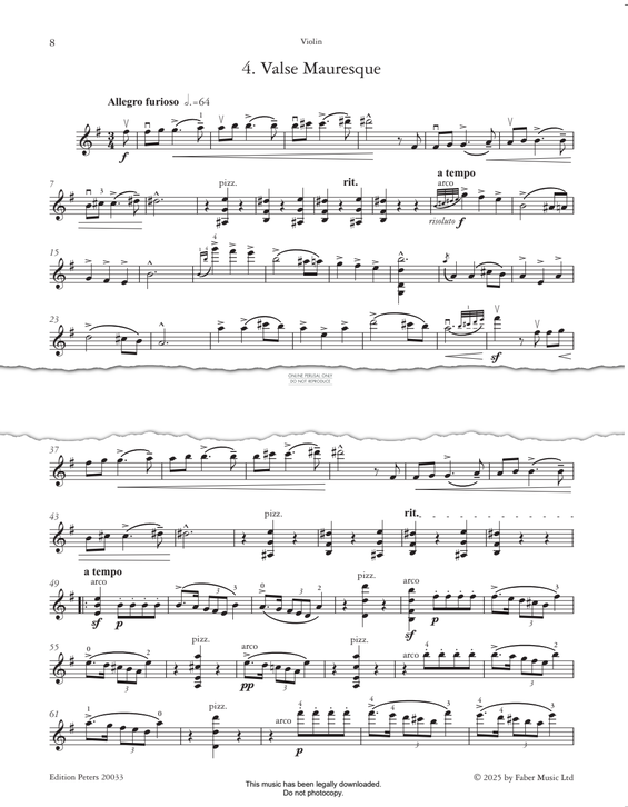 Product picture to: Valse Mauresque (from 'Four Characteristic Waltzes Op.22')