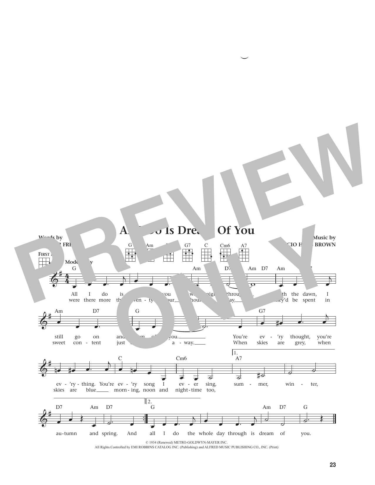 Product gallery: Page 1 of 1 All I Do Is Dream Of You (from The Daily Ukulele) (arr. Jim Beloff), Debbie Reynolds