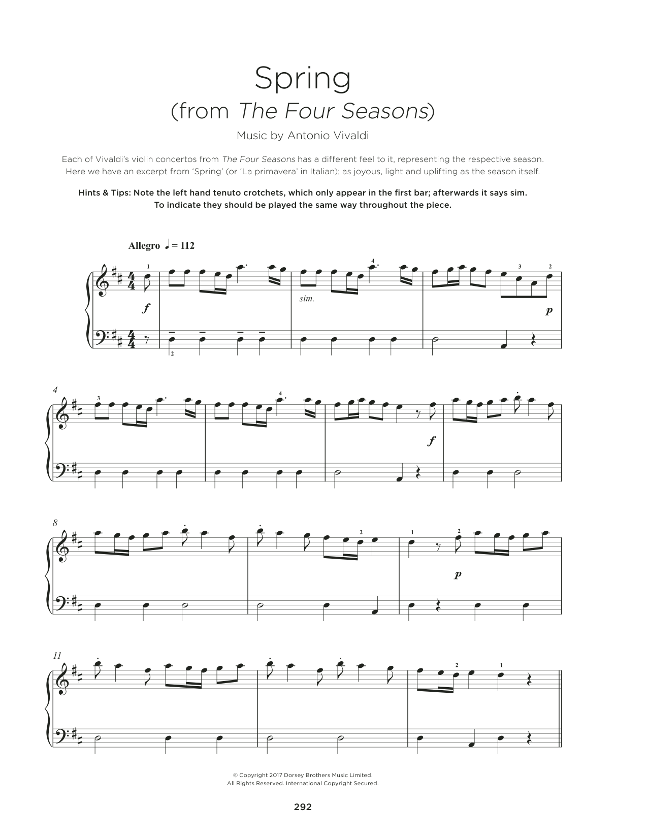 Produktbild zu:  Allegro I, RV 269 ("Spring") - Antonio Vivaldi