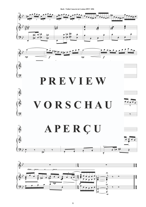 Produktgalerie: Seite 7 von 11 Violinkonzert in G-Moll BWV 1056, , Violine und Klavier