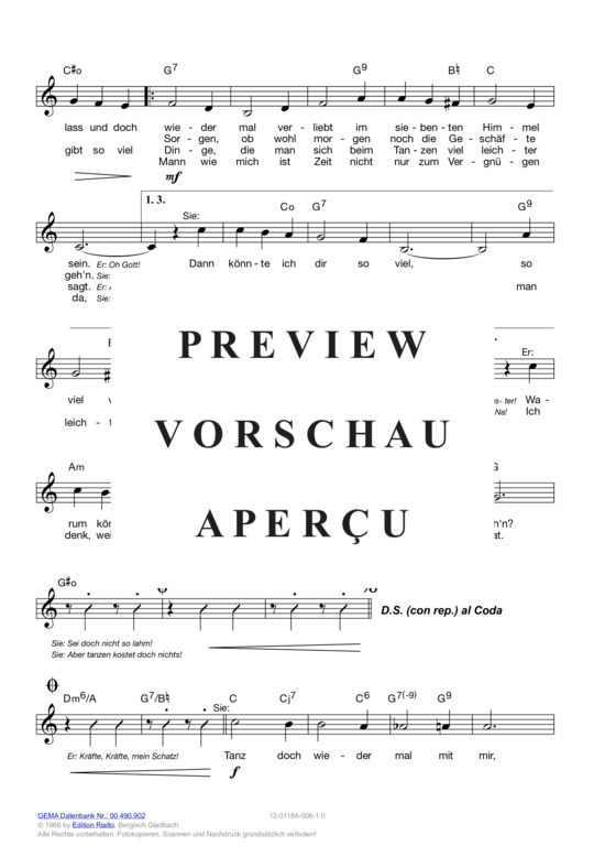 Produktgalerie: Seite 4 von 15 Tanz doch wieder mal mit mir , Bach, Vivi/Schönherr, Dietmar, (Melodie-Stimmen in C/B/Es)