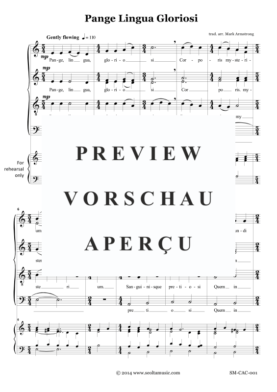 Produktgalerie: Seite 4 von 11 Pange Lingua (motet on Gregorian theme), , Gemischter Chor