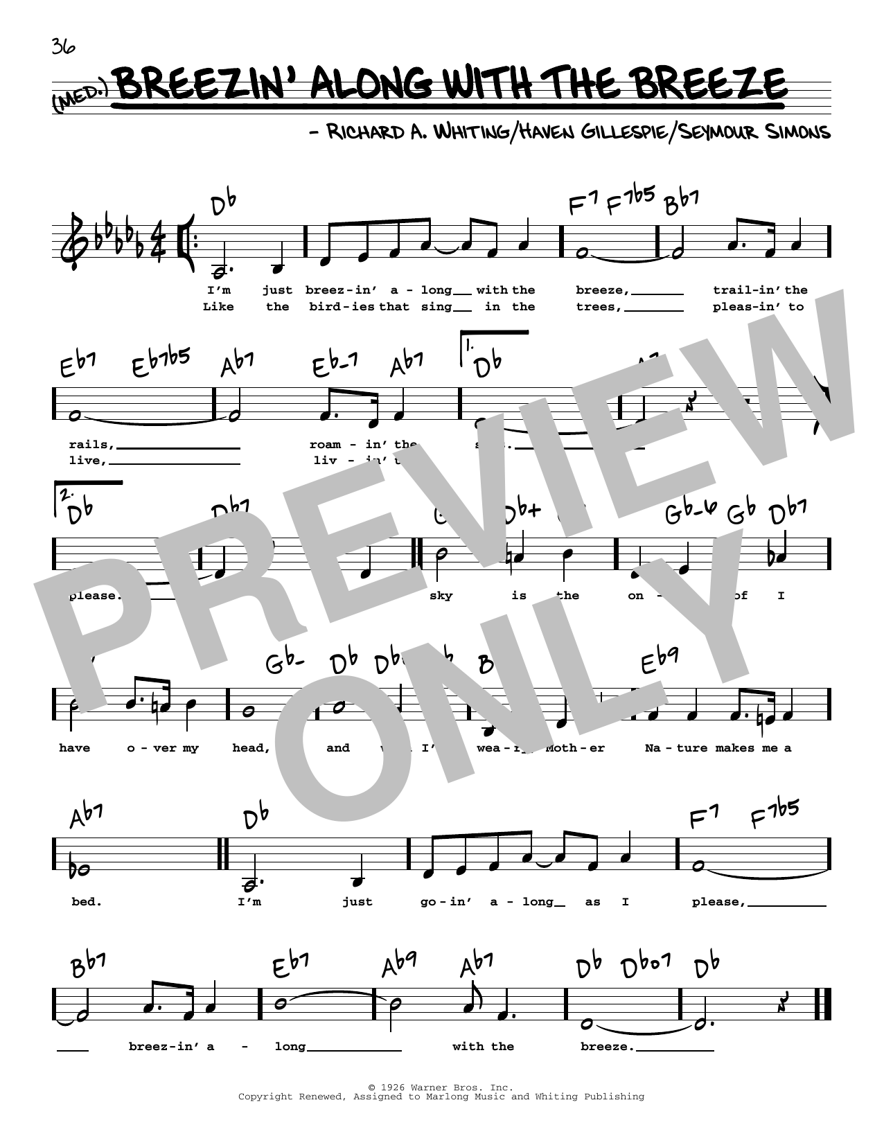 Produktbild zu: Breezin' Along With The Breeze (Low Voice)