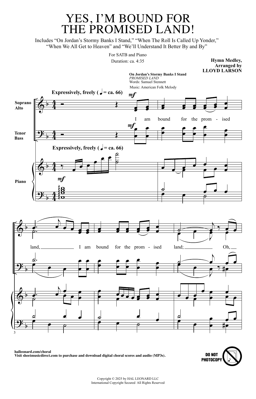 Produktgalerie: Seite 1 von 1 Yes, I'm Bound For The Promised Land!, Lloyd Larson, Chor