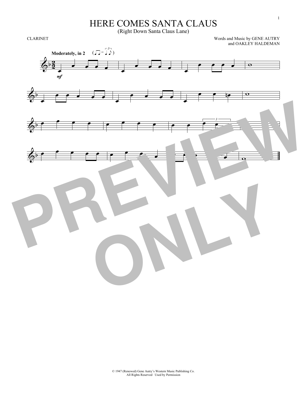 Product gallery: Page 1 of 1 Here Comes Santa Claus (Right Down Santa Claus Lane), Gene Autry
