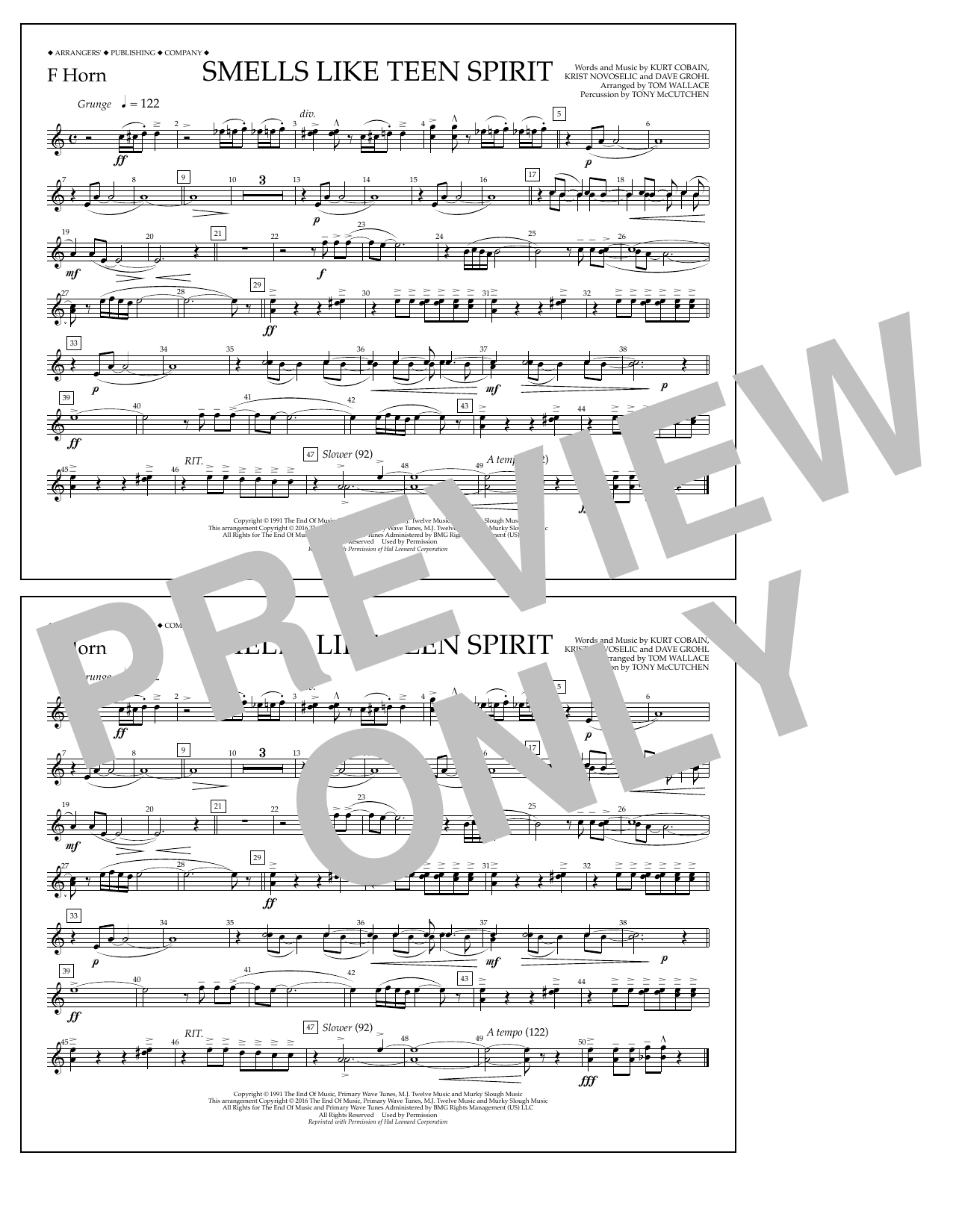 Produktbild zu: Smells Like Teen Spirit - F Horn