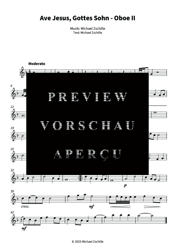 gallery: Ave Jesus, Gottes Sohn, , (Oboe 2 single part)
