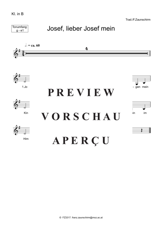 Product gallery: Page 4 of 5 Josef, lieber Josef mein , , (clarinet in Bb + piano)