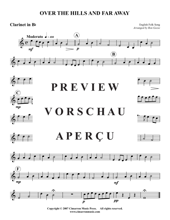 Produktgalerie: Seite 5 von 8 Over the Hills and Far Away , , (Holzbläser-Quintett)